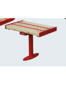 Panchina 1 posto senza schienale con coppia di braccioli, seduta e struttura acciaio verniciato - cm 60x53x45,5h