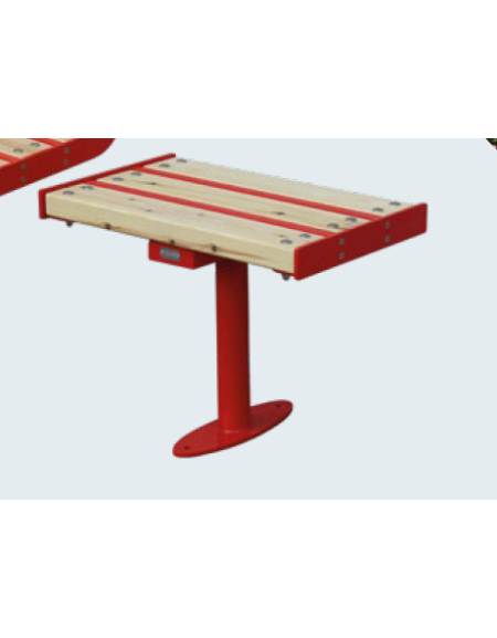 Panchina 1 posto senza schienale con coppia di braccioli, seduta e struttura acciaio verniciato - cm 60x53x45,5h