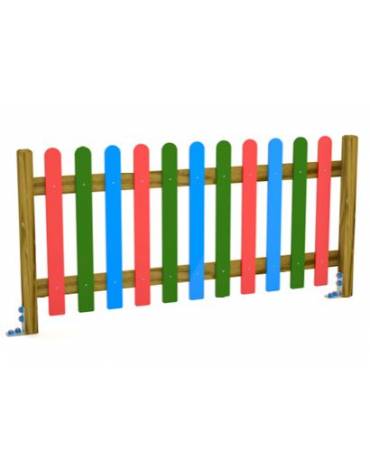 Steccato inglese con doghe in multistrato di betulla colorato e piantone in legno di pino massello-cm 200x12x100h-Da tassellare