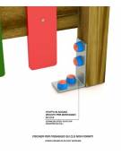 Steccato inglese con doghe in multistrato di betulla colorato e piantone in legno di pino massello-cm 200x12x100h-Da tassellare