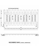 Steccato inglese con doghe in multistrato di betulla colorato e piantone in legno di pino massello-cm 200x12x100h-Da tassellare