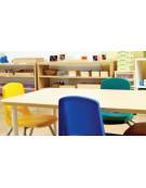 TAVOLO MENSA RETTANGOLARE DOPPIA GAMBA CM.130X80X76H