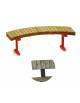 Panchina angolare con schienale, seduta in legno di pregio e struttura acciaio zincato e verniciato - Modulo  da 45° o 90°