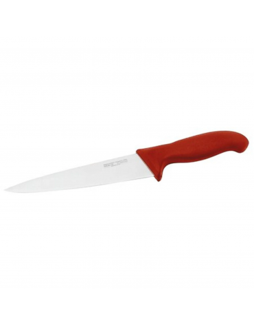 Coltello scannare in acciaio inox con manico in polipropilene colore rosso - cm 12