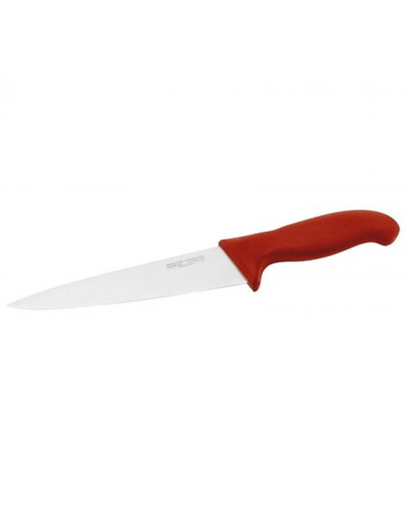 Coltello scannare in acciaio inox con manico in polipropilene colore rosso - cm 12