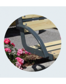 Panchina 1 posto con schienale e coppia di braccioli , seduta e struttura acciaio verniciato - cm 60x53,1x80,5h