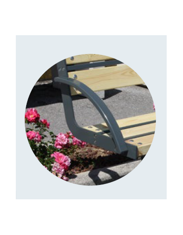 Panchina 1 posto con schienale e coppia di braccioli , seduta e struttura acciaio verniciato - cm 60x53,1x80,5h