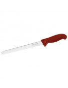 Coltello surgelati a doppia lama seghettata in acciaio inox con manico in polipropilene colore blu o rosso - cm 23