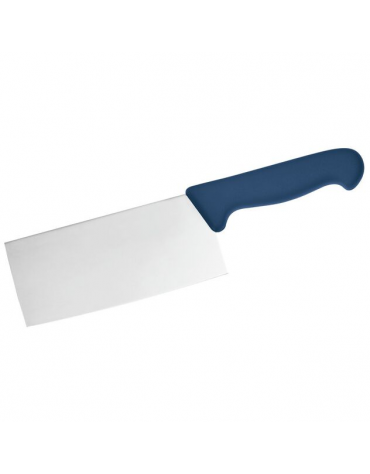 Falcetta cinese in acciaio inox con manico polipropilene colore blu - cm 21