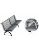Panchina con braccioli, interamente in acciaio zincato e verniciato, seduta e schienale ergonomici - cm 197x62x75,9h
