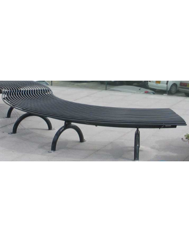 Panchina angolare senza schienale, struttura in acciaio zincato verniciato - Modulo da 45° o 90°