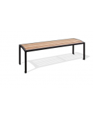 Panchina senza schienale, in acciaio zincato e verniciato, seduta con doghe in legno di pregio - cm 156x45,9x45h