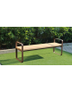 Panchina senza schienale in acciaio e legno con seduta in legno di pino - cm 180x48,6x63h