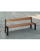 Panchina con schienale in acciaio zincato e verniciato, con legno di pregio - cm 180x58x85,4h