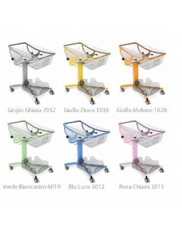 Culla Pediatrica altezza variabile su ruote con Trend e contro-Trend
