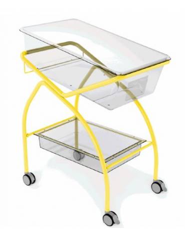 Culla Pediatrica altezza fissa su ruote con Trendelenburg e Controtrendelenburg - Vari colori disponibili