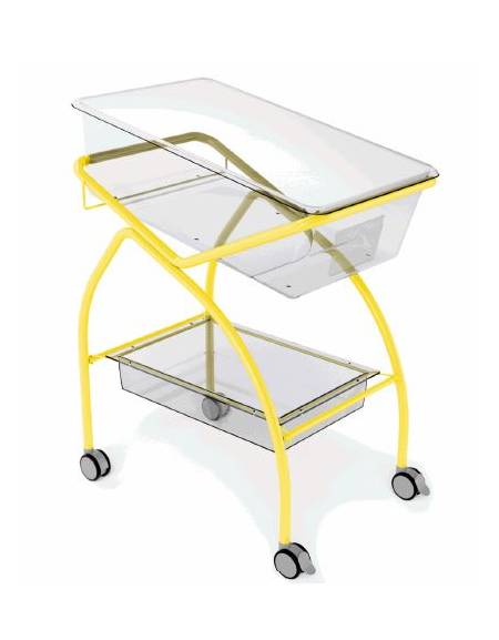 Culla Pediatrica altezza fissa su ruote con Trendelenburg e Controtrendelenburg - Vari colori disponibili