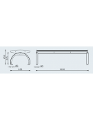 Panchina  senza schienale. Realizzata in acciaio inox. Da tassellare - cm 169,6x63,8x45,9h