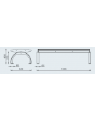Panchina senza schienale. Realizzata in acciaio zincato verniciato. Da tassellare - cm 169,6x63,8x45,9h