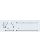 Panchina con seduta e schienale con doghe in legno di pregio, struttura in acciaio zincato e verniciato - cm 169,6x63,8x83h