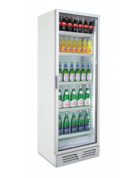 Frigo vetrina per bibite bevande statico con agitatore  0°/+5°C - capacità Lt 308 - Colore bianco - cm 60x64x176,5h