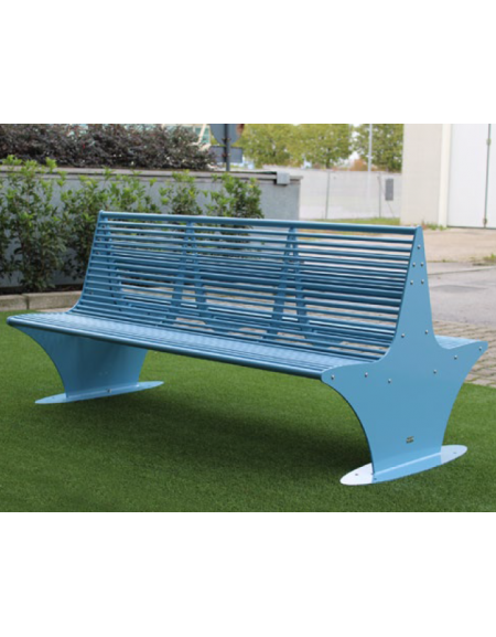 Panchina doppia con schienale realizzata interamente in acciaio zincato e verniciato - cm 181,6x110x90h
