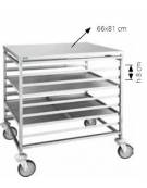 Carrello portateglie in acciaio inox - portata 8 teglie 80x60 o 16 teglie 60x40 - cm 85x65x94h