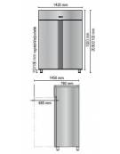 Frigorifero inox per pesce 2 Ante 1400 litri - Temperatura -2° +8°C - Con variatore velocità ventole e 12 Contenitori in polipro