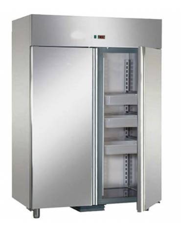 Frigorifero inox per pesce 2 Ante 1400 litri - Temperatura -2° +8°C - Con variatore velocità ventole e 12 Contenitori in polipro