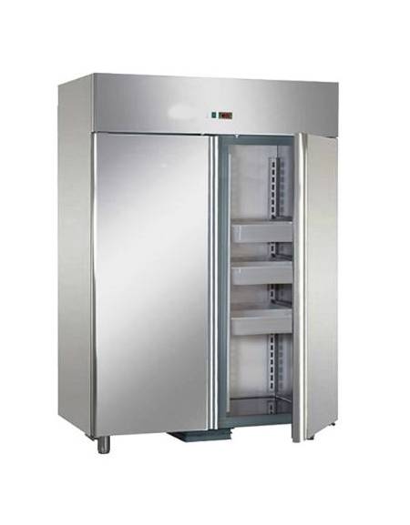Frigorifero inox per pesce 2 Ante 1400 litri - Temperatura -2° +8°C - Con variatore velocità ventole e 12 Contenitori in polipro