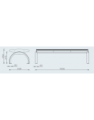 Panchina senza schienale realizzata in acciaio inox - cm 169,6x63,8x45,9h