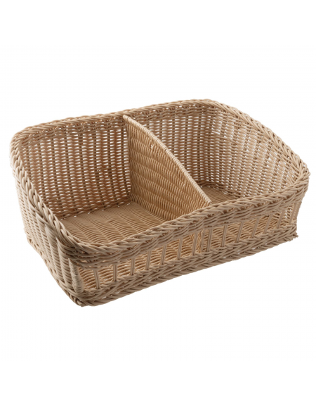 Cesto pane rettangolare in polipropilene colore Beige - cm 60x40 - Altezza cm 16/27