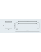 Panchina senza schienale, doghe in legno di pino, struttura in acciaio zincato verniciato e cemento-cm 207,6x61,2x50,6h
