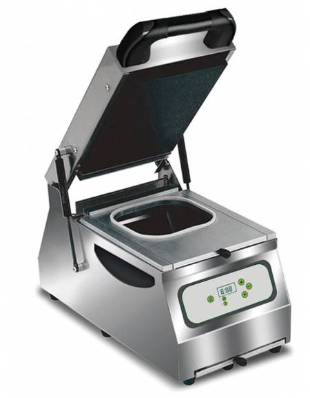 Termosigillatrice singola semi-automatica per confezionamento di vaschette o piatti - Dimensione massima vaschetta cm 26x19,5
