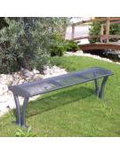 Panchina piana realizzata in acciaio zincato e verniciato. Supporti con piastre di base con tasselli - cm 161,5x44,5x50h