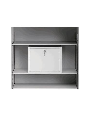 MOBILETTO PORTASTUPEFACENTI IN LAMIERA D'ACCIAIO , CON RIPIANO INTERNO E SERRATURA A TRE MANDATE-CM 45X28X35H