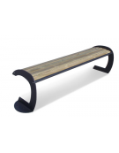 Panchina senza schienale, in acciaio zincato e verniciato con seduta in legno di pregio - cm 189,6x51,2x47,3h