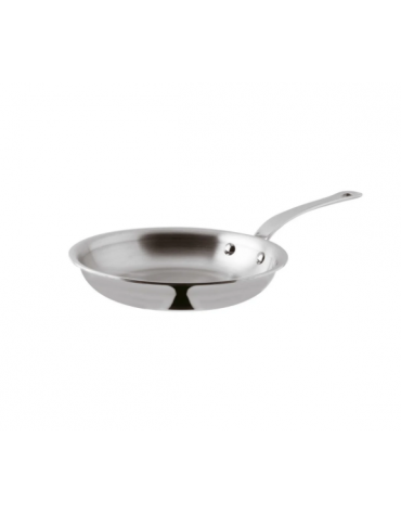 Padella in acciaio inox-alluminio con 1 manico in acciaio inox - Ø cm 20 - altezza cm 4 - Lt 0,9