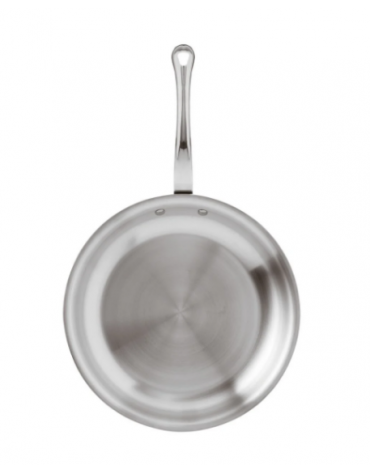 Padella in acciaio inox-alluminio con 1 manico in acciaio inox - Ø cm 26 - altezza cm 4,5 - Lt 1,7