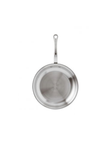 Padella in acciaio inox-alluminio con 1 manico in acciaio inox - Ø cm 30 - altezza cm 5 - Lt 2,4