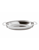 Tegame ovale in acciaio inox-alluminio, 2 maniglie in acciaio inox - capacità lt. 2,3 - dimensioni cm 35x23x5h