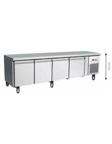 Frigorifero sotto banco in acciaio inox a 3 porte -Refrigerazione ventilata -2°C/+8°C - Cm 179,5×70×65h - Classe C
