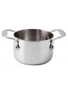 Casseruola alta Monoporzione per servizio a tavola in acciaio inox, 2 maniglie - lt. 0,50, Ø cm 10, h cm 6,5