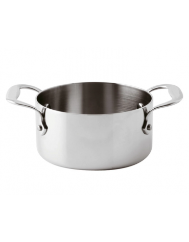 Pentola monoporzione per servizio a tavola in acciaio inox - lt. 0,60 - Diametro Ø cm 12 - h cm 6