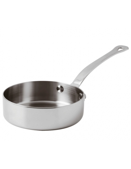 Padella monoporzione per servizio a tavola in acciaio inox - lt. 0,35 -Diametro Ø cm 12 - h cm 3