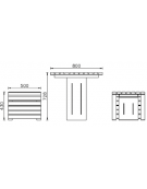 Set composto da un tavolo e due panchine piane con legno di pregio - cm L176x72,8h