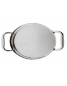 Tegame ovale monoporzione per servizio a tavola in acciaio inox - lt. 0,48 - cm 17x13x3,5h