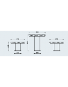 Set composto da un tavolo e due panchine piane in acciaio zincato e verniciato con legno di pregio - cm 230x80h