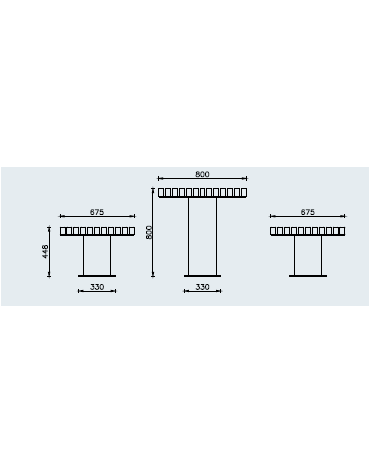 Set composto da un tavolo e due panchine piane in acciaio zincato e verniciato con legno di pregio - cm 230x80h