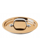 Coperchio in acciaio inox con rivestimento esterno colorato in rame lucido - Diametro Ø cm 12